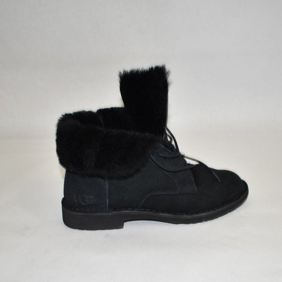 Ugg Quincy Boot Black Suede Size 8.5 1012359 - Picture 6 of 13
